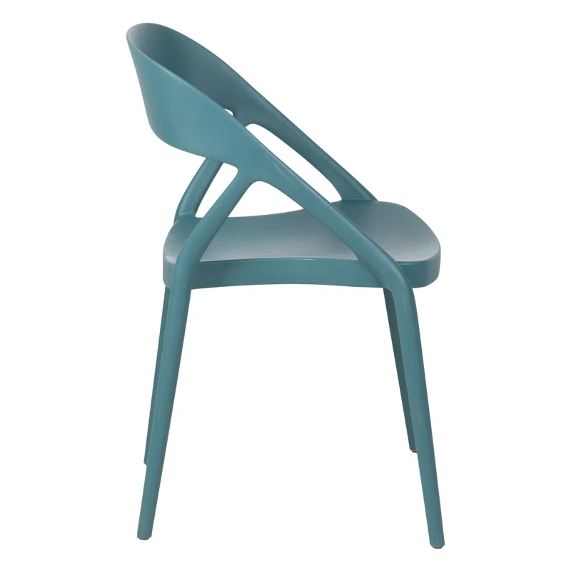Deep Blue Plastic Armchair-PP Chair