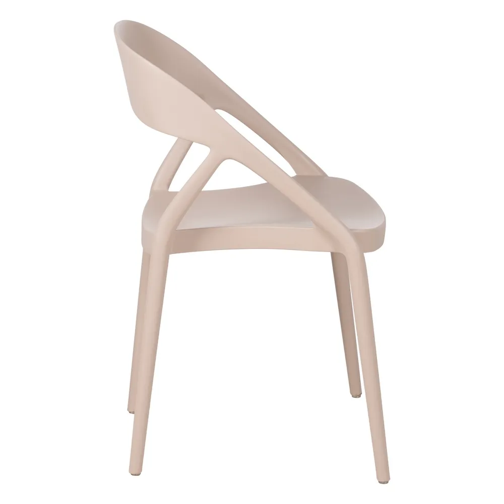 Taupe Plastic Armchair-PP Chair