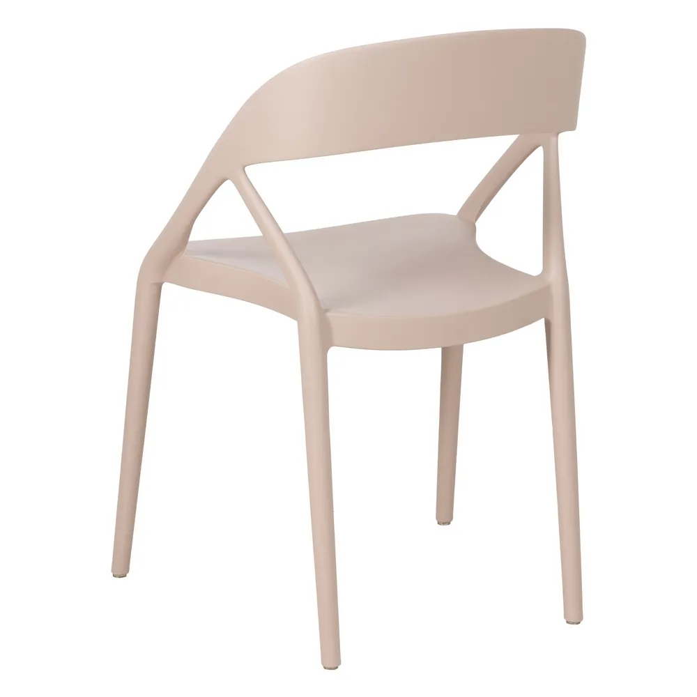 Taupe Plastic Armchair-PP Chair