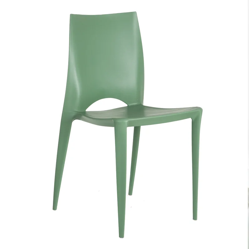 Monoblock Molded Hollow Cutout Solid PP Armless Dining Chair Stackable Minimalist Plastic Side Chair for Restaurant Hotel Office Wholesale
