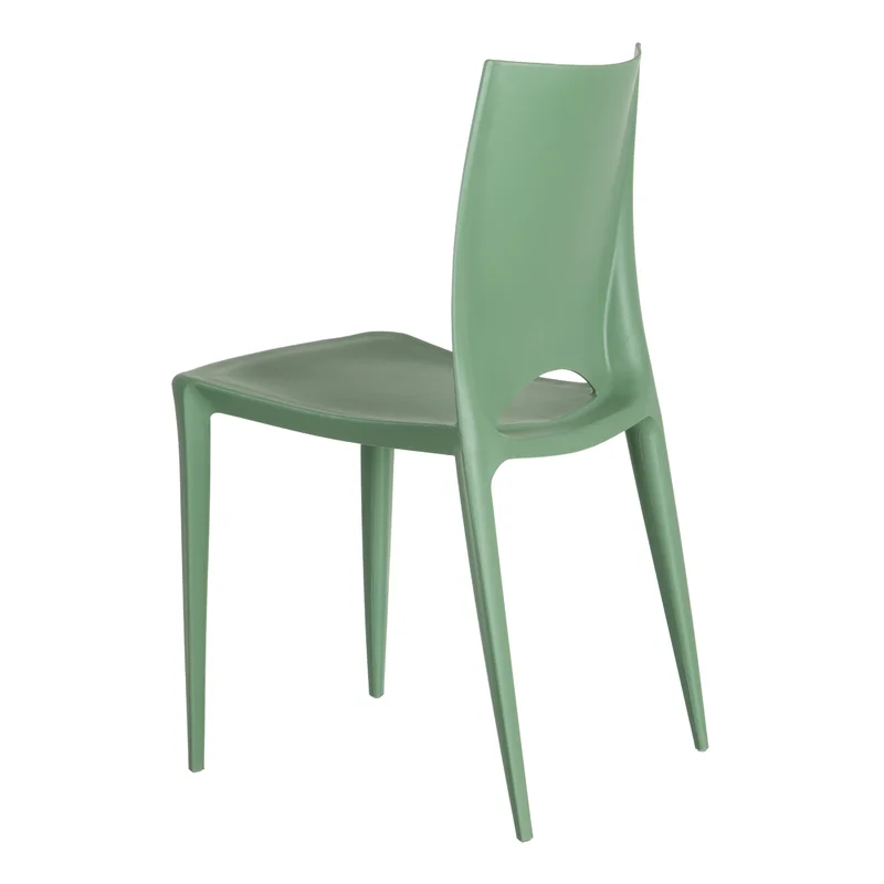 Monoblock Molded Hollow Cutout Solid PP Armless Dining Chair Stackable Minimalist Plastic Side Chair for Restaurant Hotel Office Wholesale
