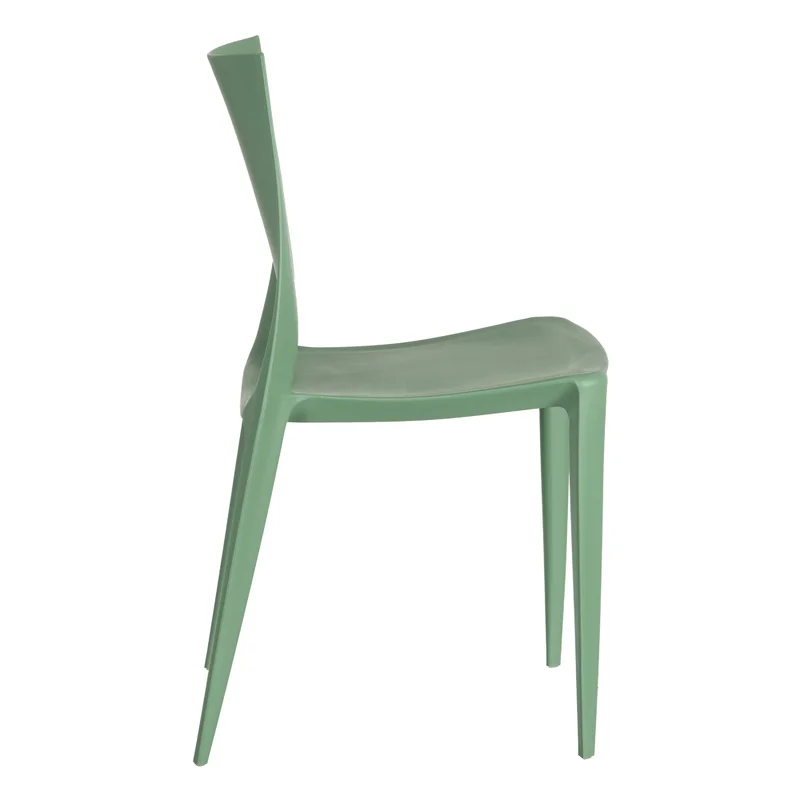 Monoblock Molded Hollow Cutout Solid PP Armless Dining Chair Stackable Minimalist Plastic Side Chair for Restaurant Hotel Office Wholesale