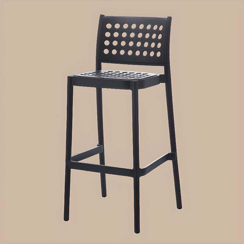 Black Polypropylene Counter Stool-PP Chair