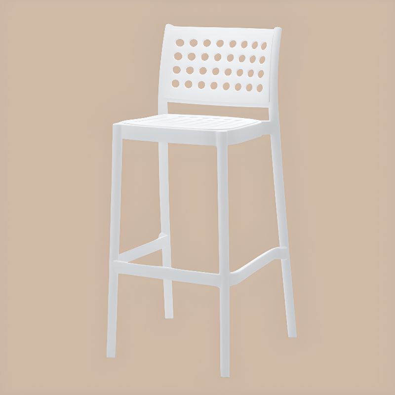 White Polypropylene Counter Stool-PP Chair