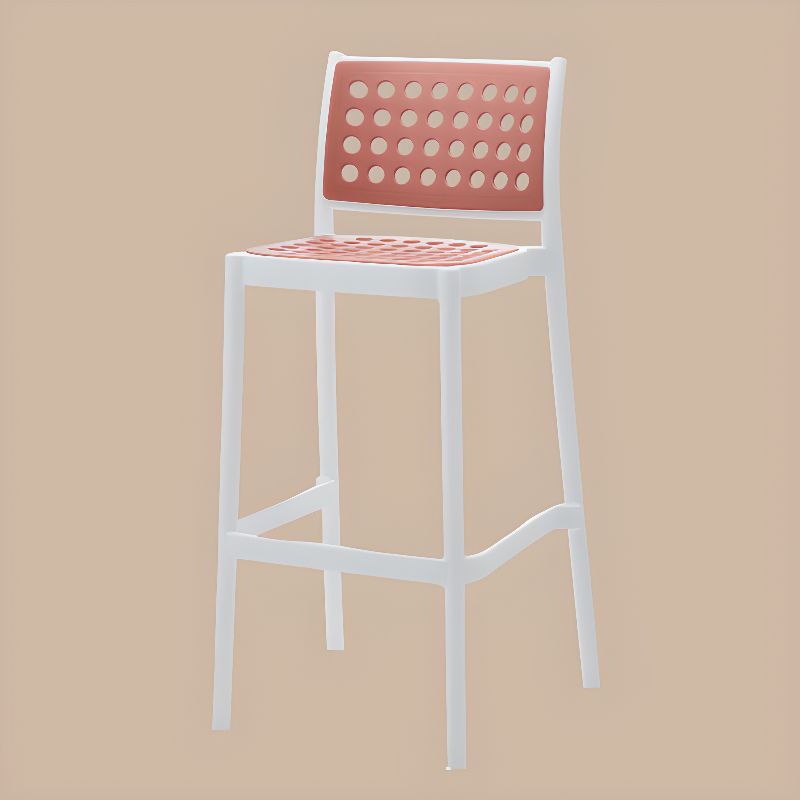 Dust Pink Polypropylene Counter Stool-PP Chair