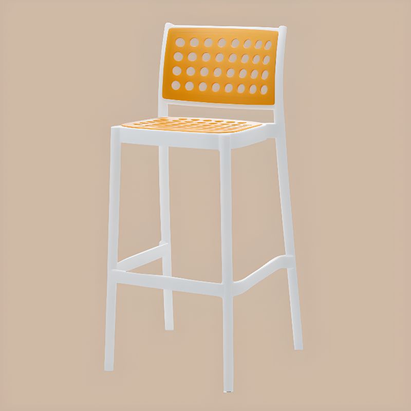 Yellow Polypropylene Counter Stool-PP Chair