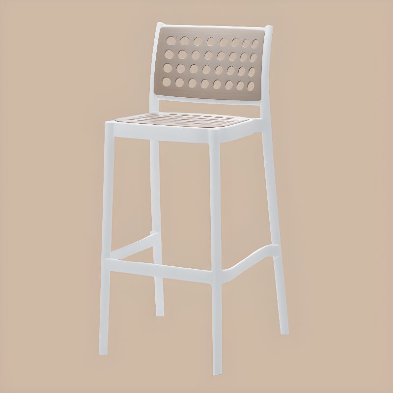 Taupe Polypropylene Counter Stool-PP Chair