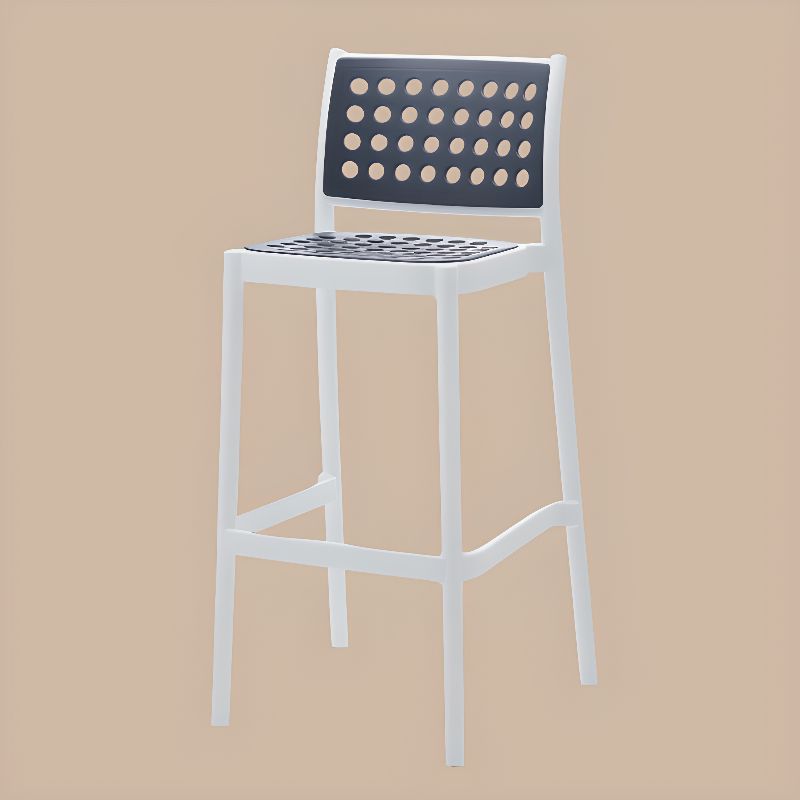 Dark Grey Polypropylene Counter Stool-PP Chair