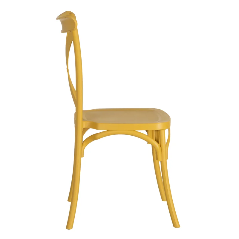 Polypropylene Cafe Chair In Mustard-PP Chair