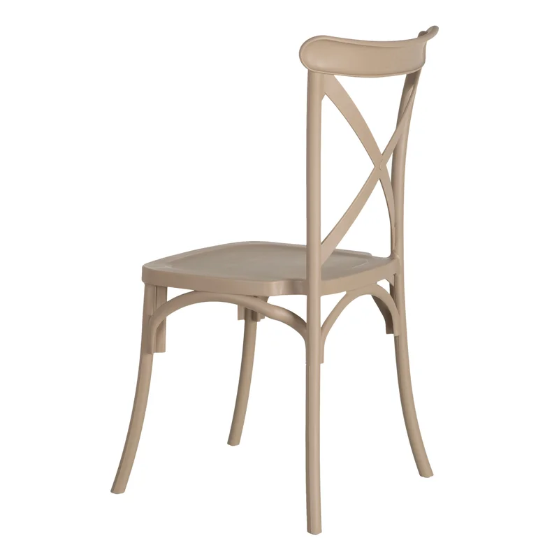Polypropylene Cafe Chair In Taupe-PP Chair