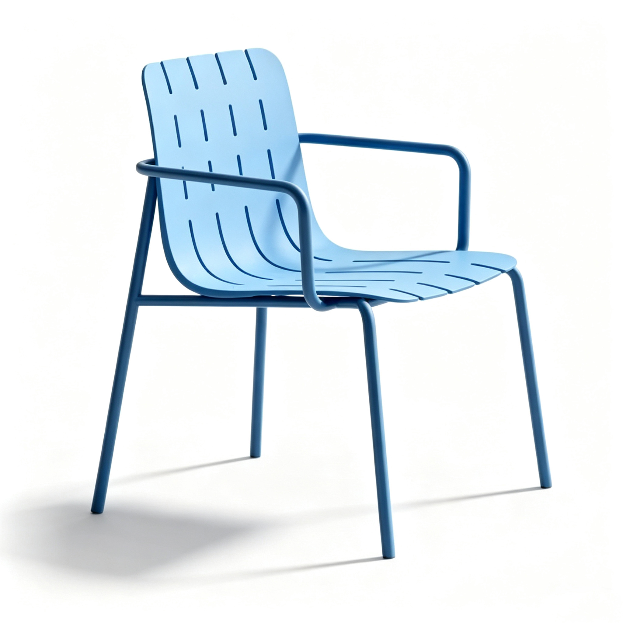 Modern Plastic Armchair with Metal Frame | PP Outdoor Dining Chair