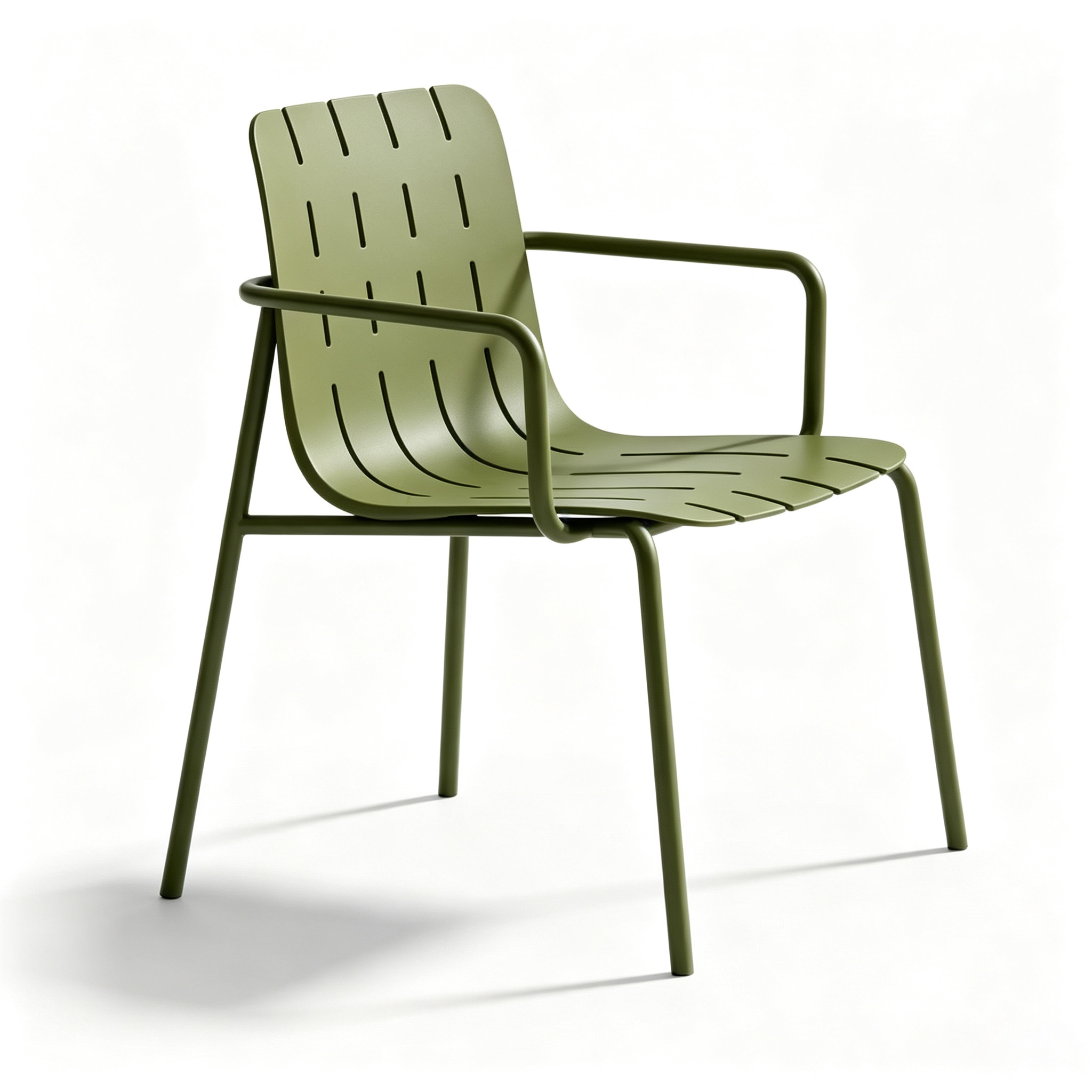 Modern Plastic Armchair with Metal Frame | PP Outdoor Dining Chair