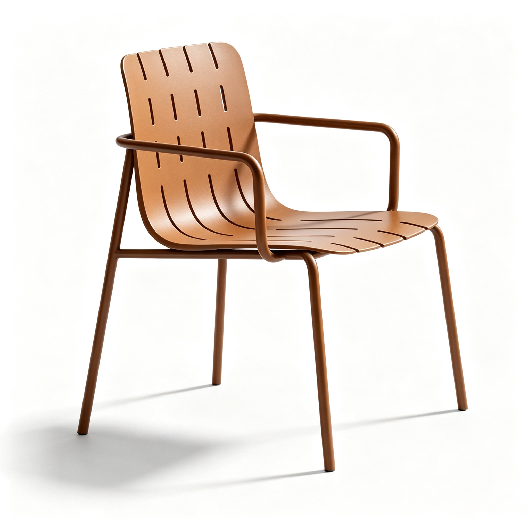Modern Plastic Armchair with Metal Frame | PP Outdoor Dining Chair