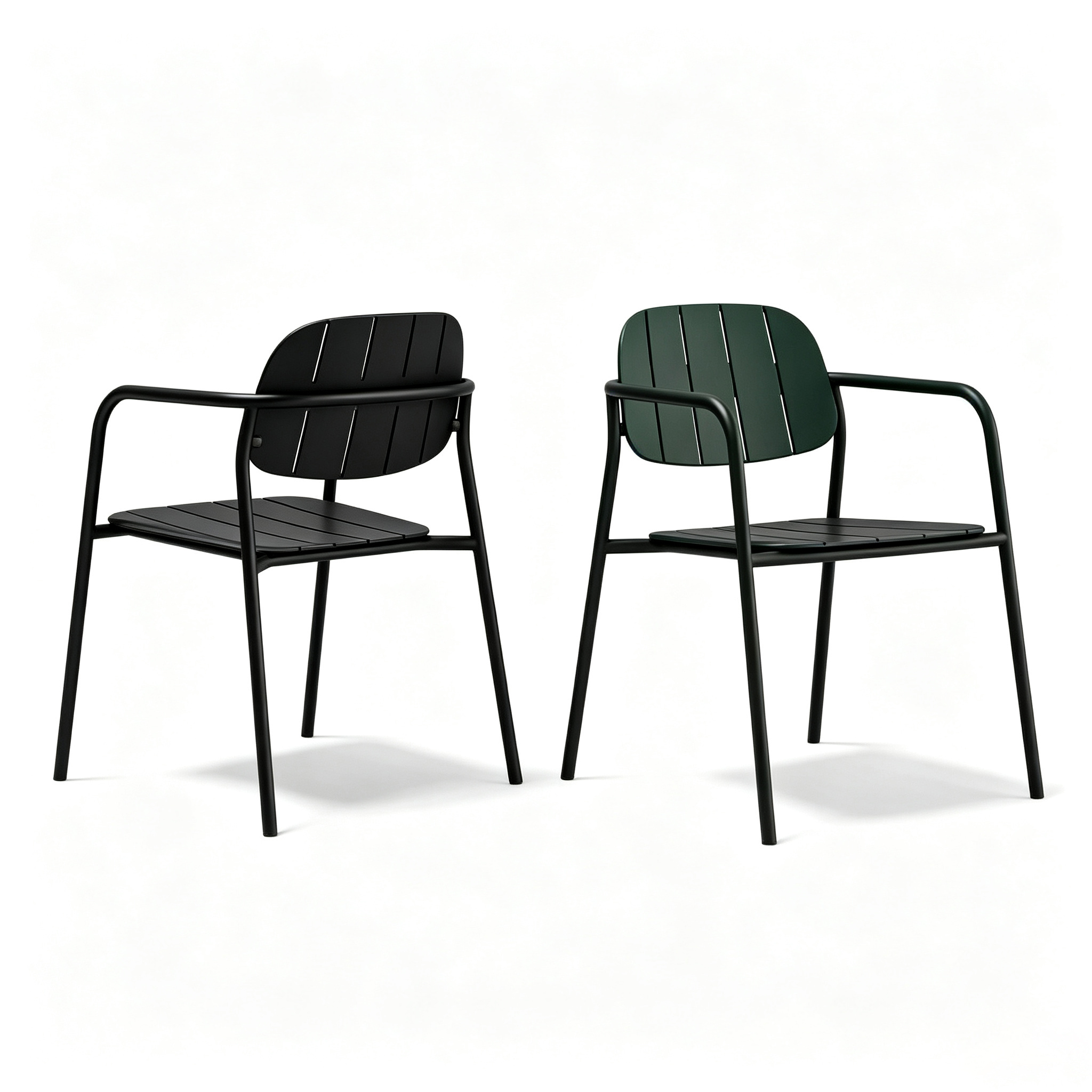 Modern Metal Frame Plastic Armchair | PP Outdoor Dining Chair
