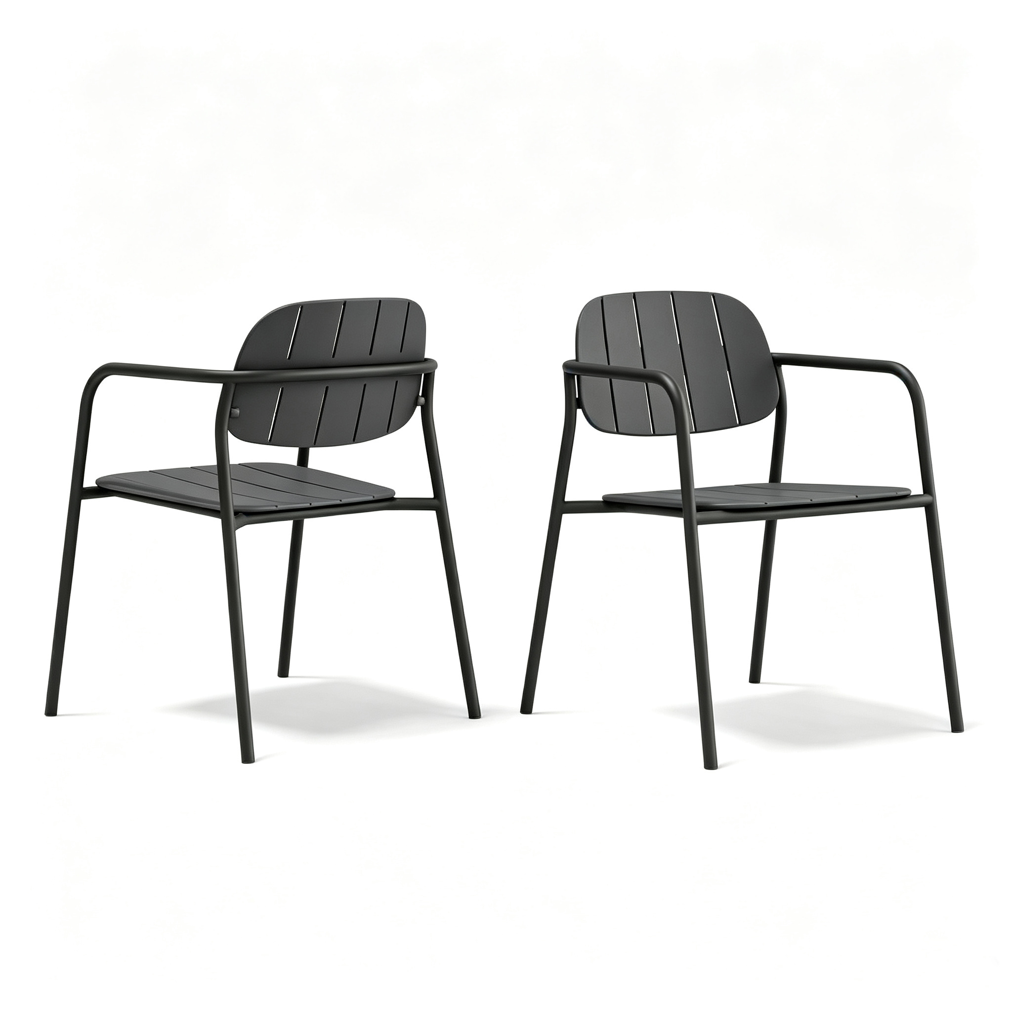 Modern Metal Frame Plastic Armchair | PP Outdoor Dining Chair