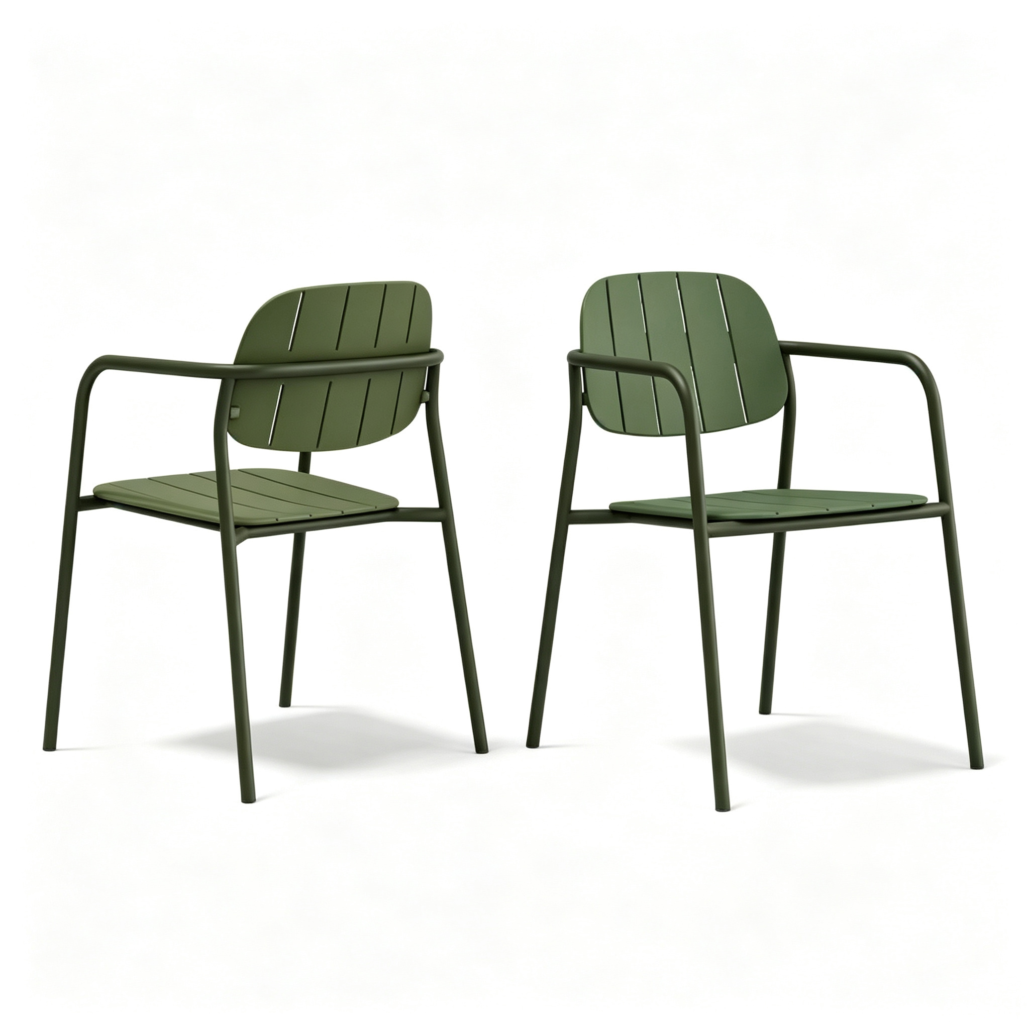 Modern Metal Frame Plastic Armchair | PP Outdoor Dining Chair