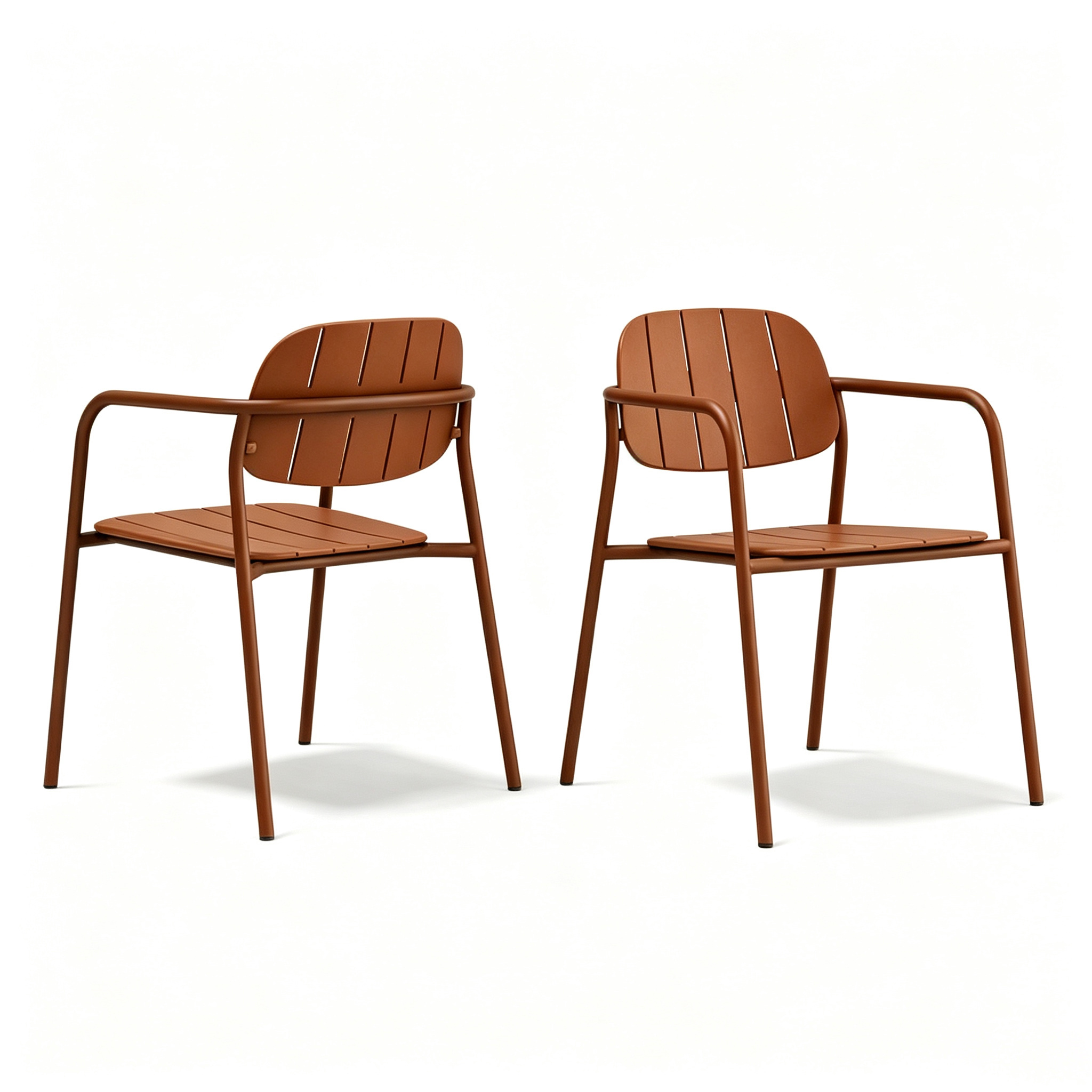 Modern Metal Frame Plastic Armchair | PP Outdoor Dining Chair