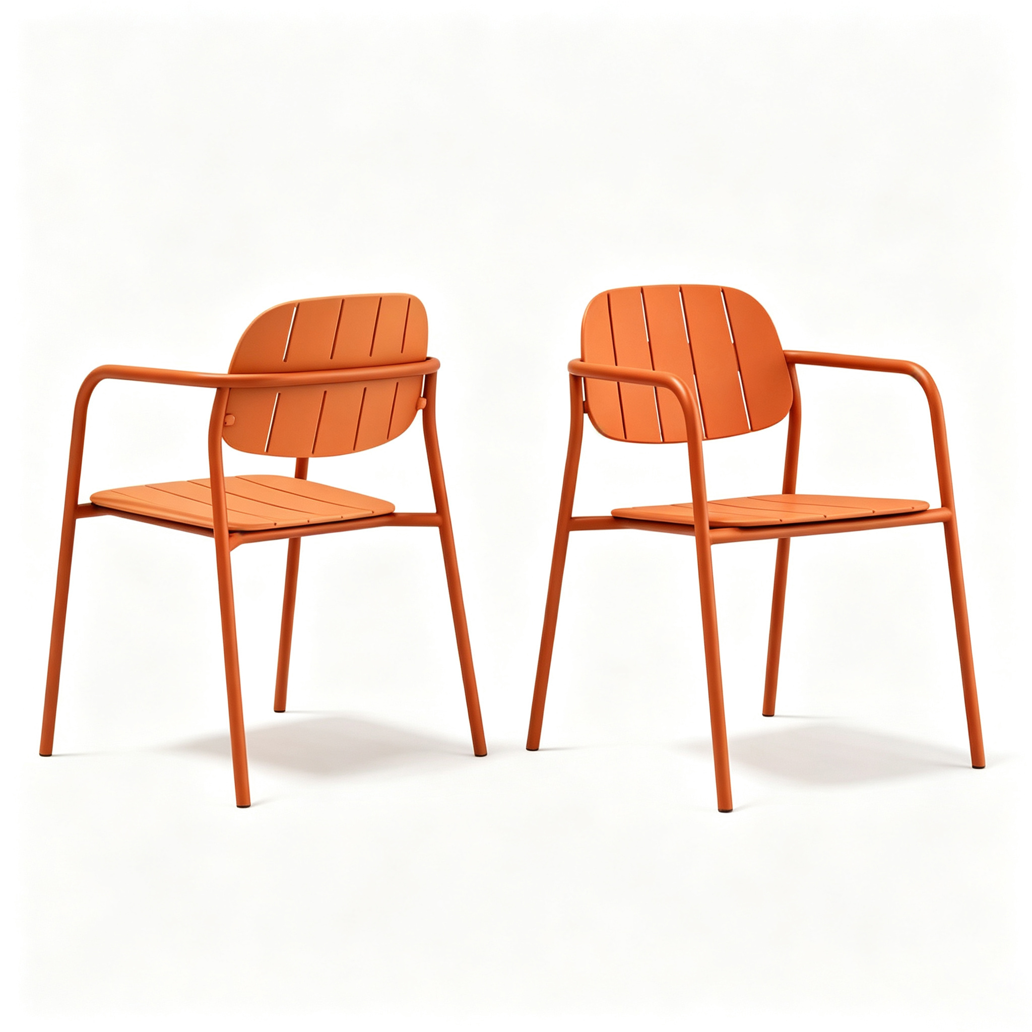 Modern Metal Frame Plastic Armchair | PP Outdoor Dining Chair