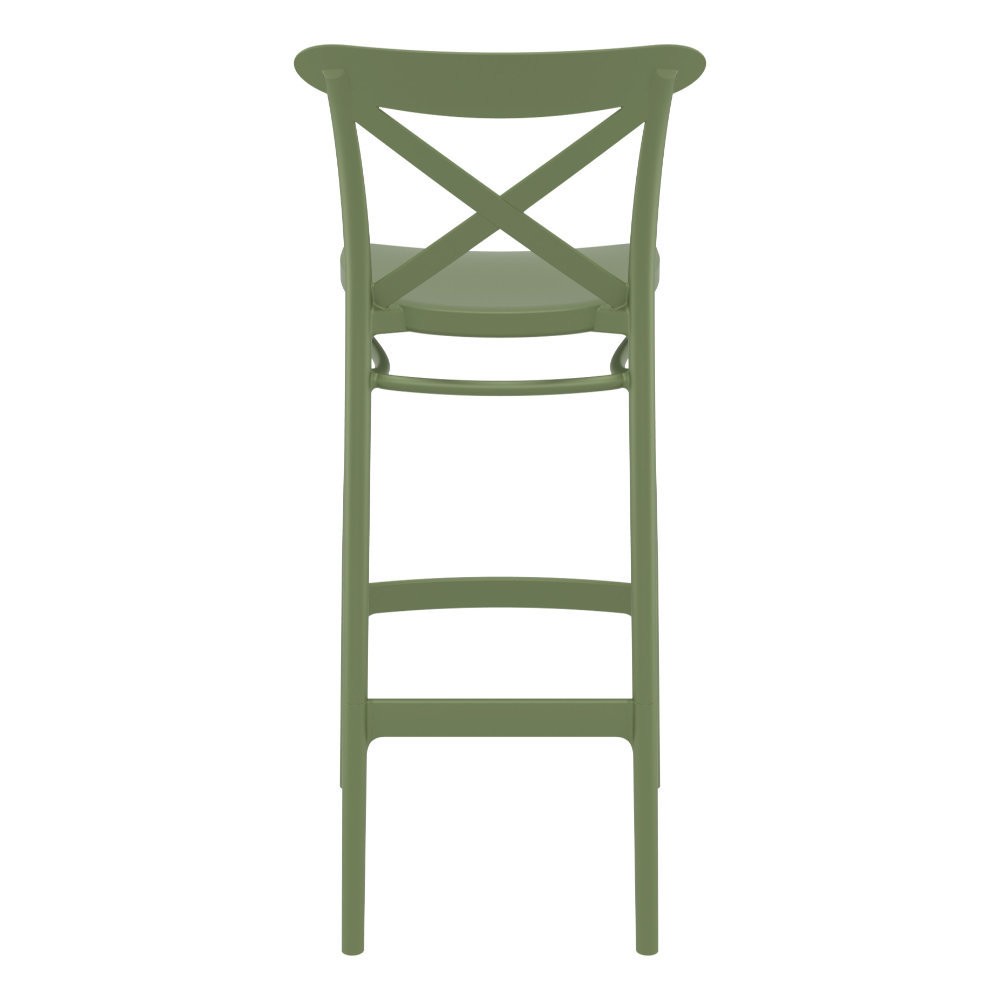 Cross Back Bar Stool In Green-PP Chair