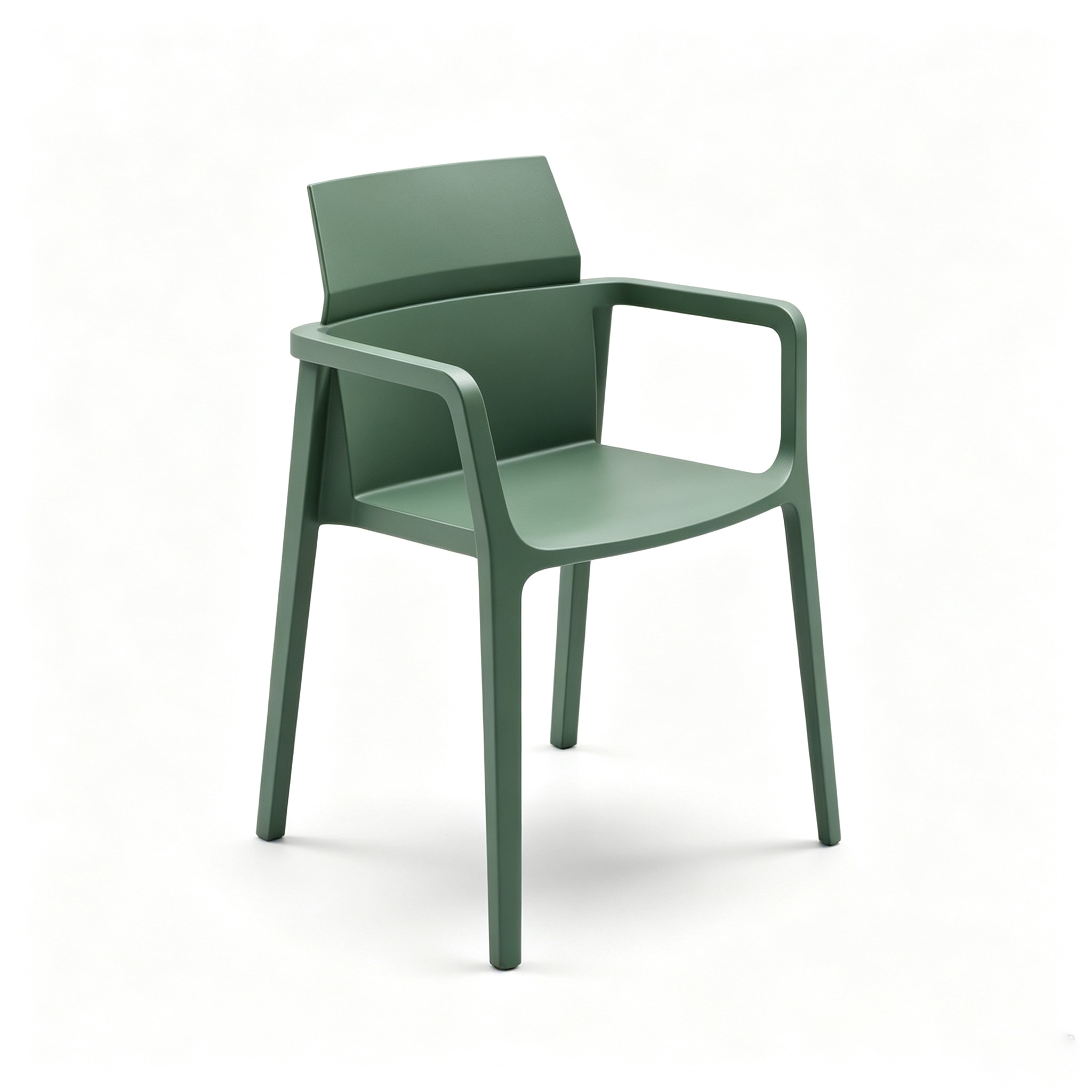 Stackable PP Monobloc Armchair, Modern Square Frame Outdoor Dining Arm Chair for Commercial Hospitality-PP Chair