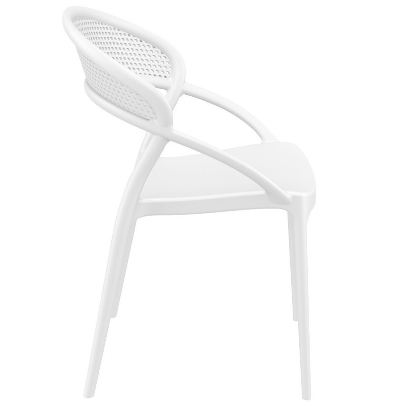 White Plastic Armchair-PP Chair