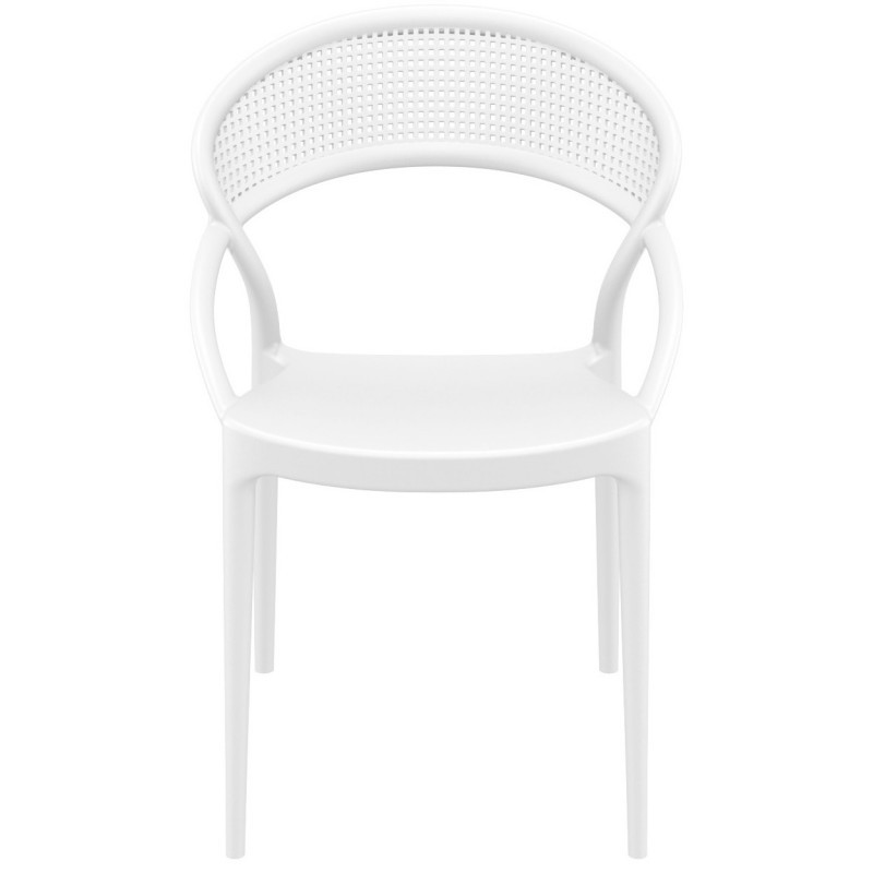 White Plastic Armchair-PP Chair