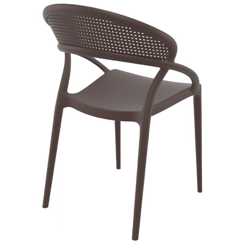 Brown Plastic Armchair-PP Chair