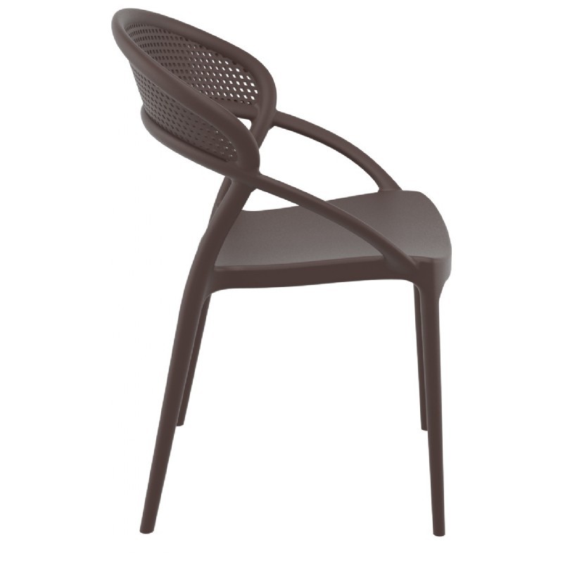 Brown Plastic Armchair-PP Chair
