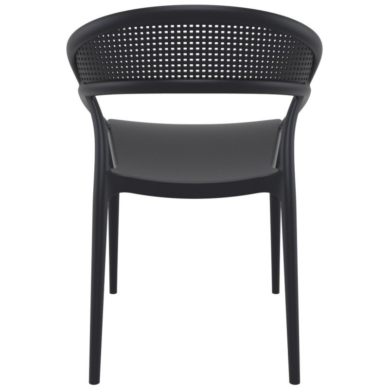 Black Plastic Armchair-PP Chair