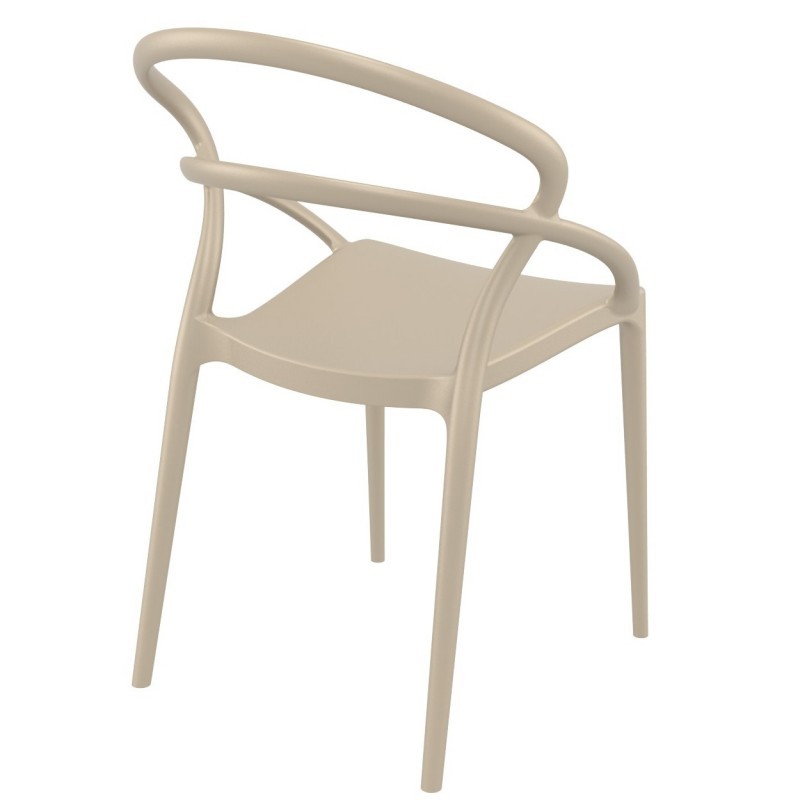 Cheap Taupe Plastic Armchair-PP Chair