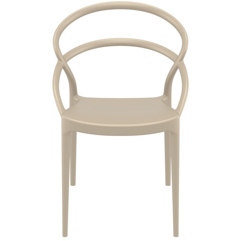 Cheap Taupe Plastic Armchair-PP Chair