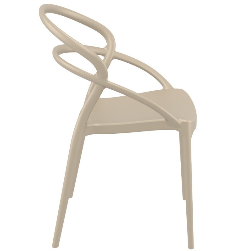 Cheap Taupe Plastic Armchair-PP Chair