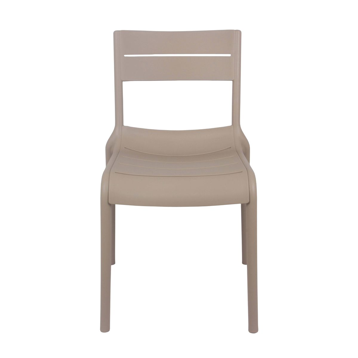 Stackable Taupe Plastic Chairs Without Arms – Set of 4, Lightweight & Durable
