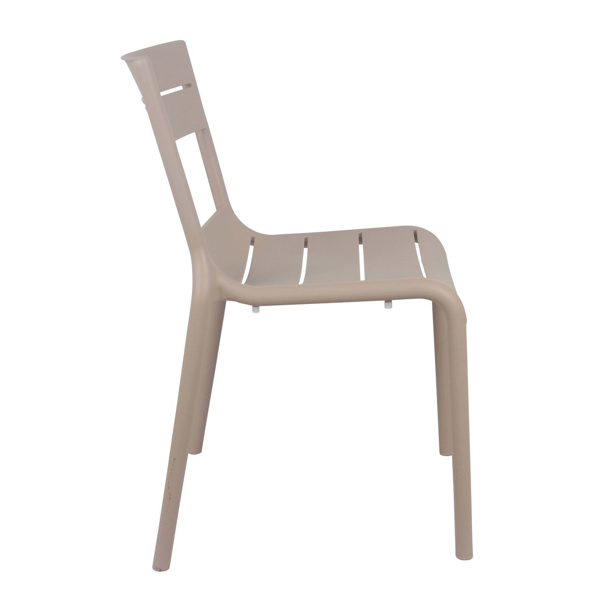 Stackable Taupe Plastic Chairs Without Arms – Set of 4, Lightweight & Durable