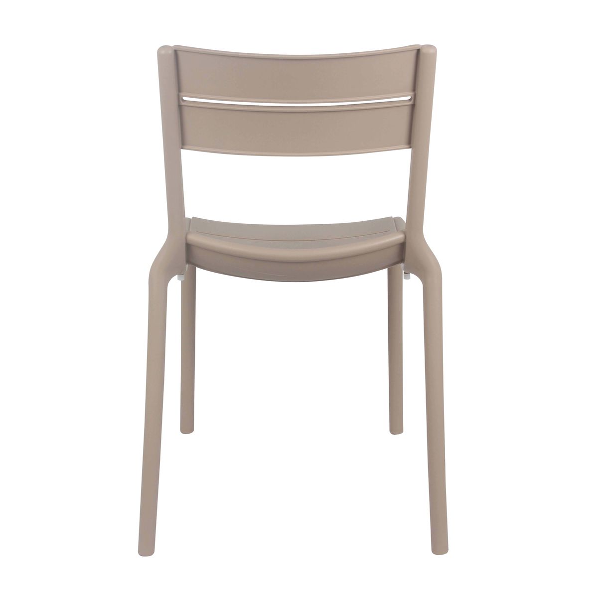 Stackable Taupe Plastic Chairs Without Arms – Set of 4, Lightweight & Durable