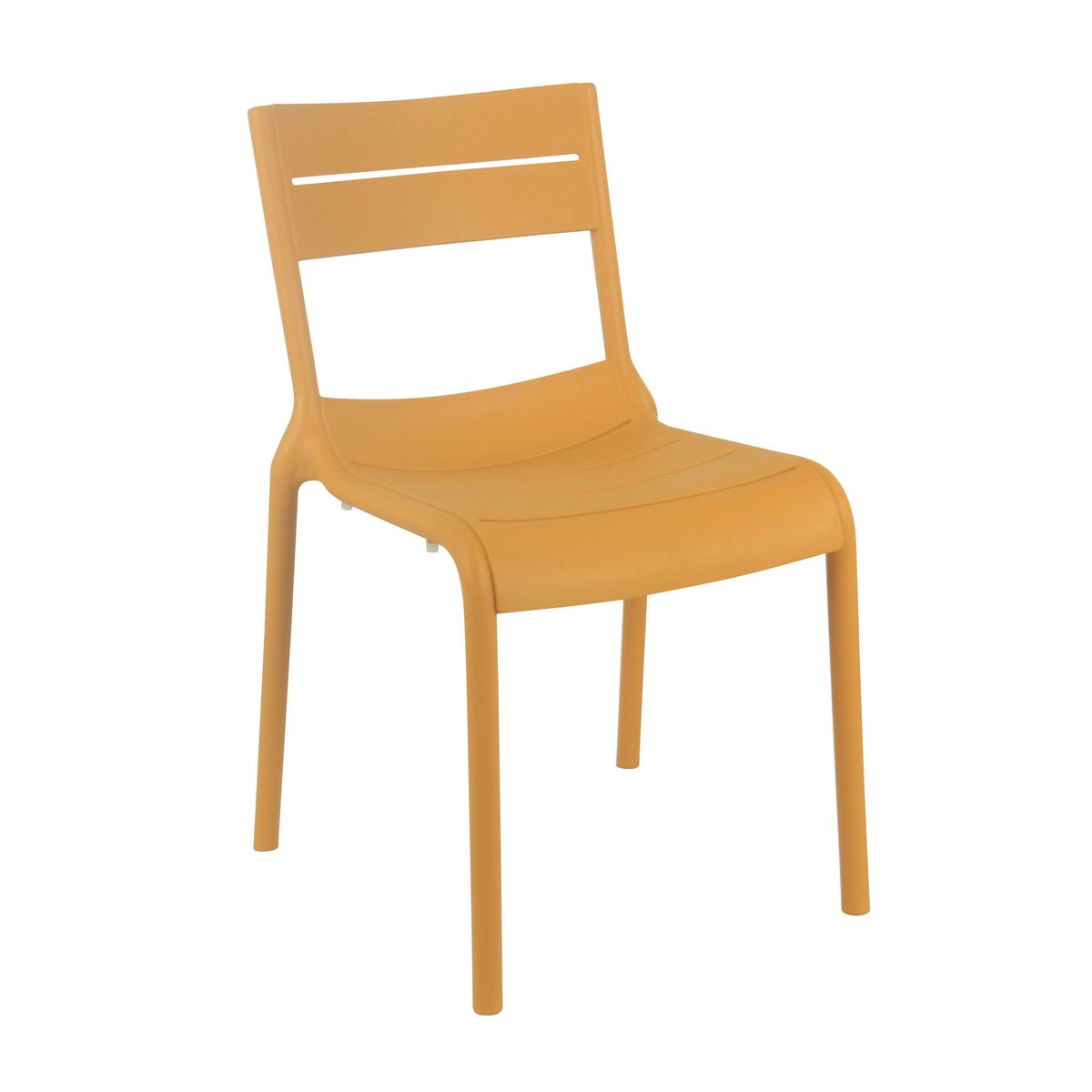 Mustard Stackable Plastic Chairs Without Arms – Lightweight, Space-Saving
