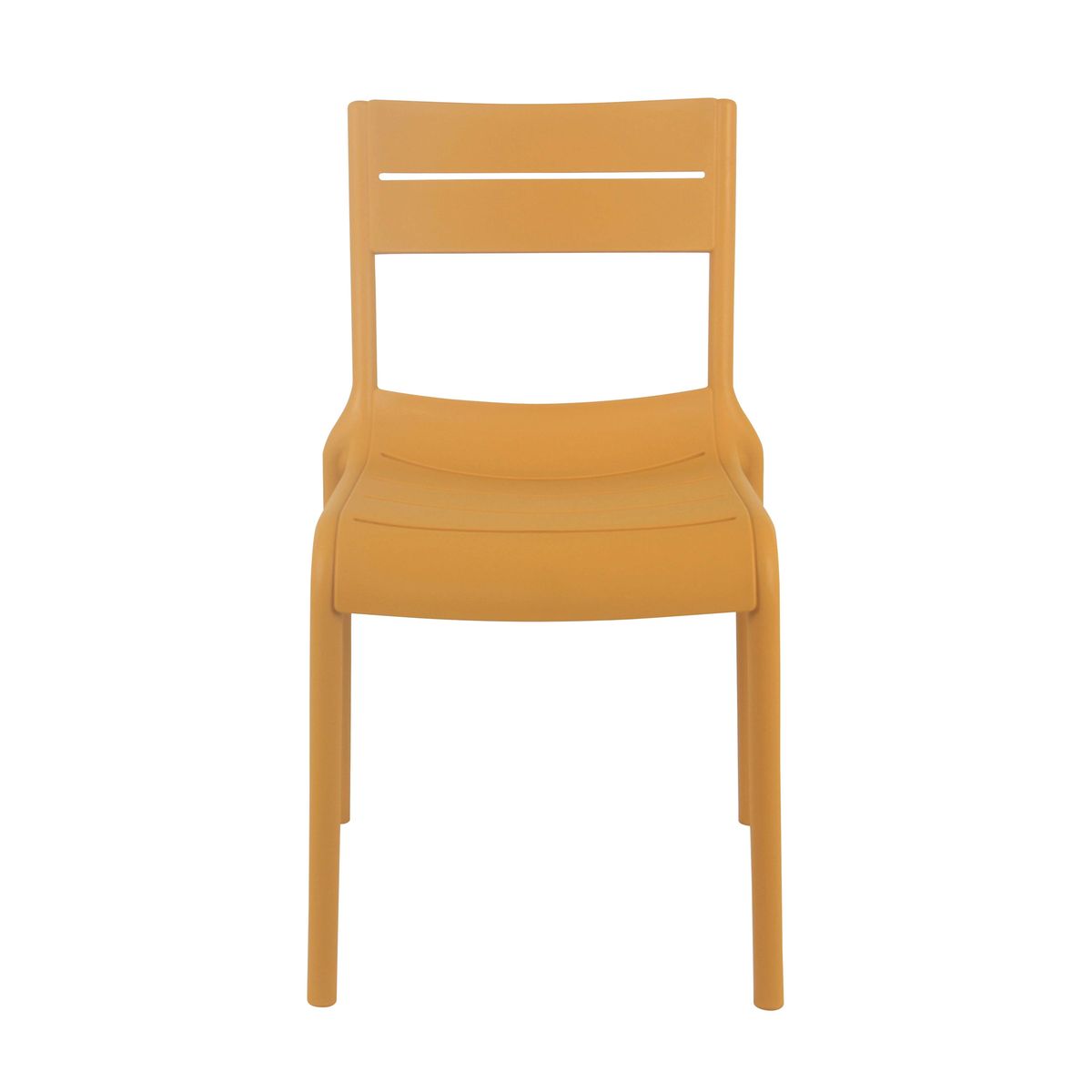 Mustard Stackable Plastic Chairs Without Arms – Lightweight, Space-Saving