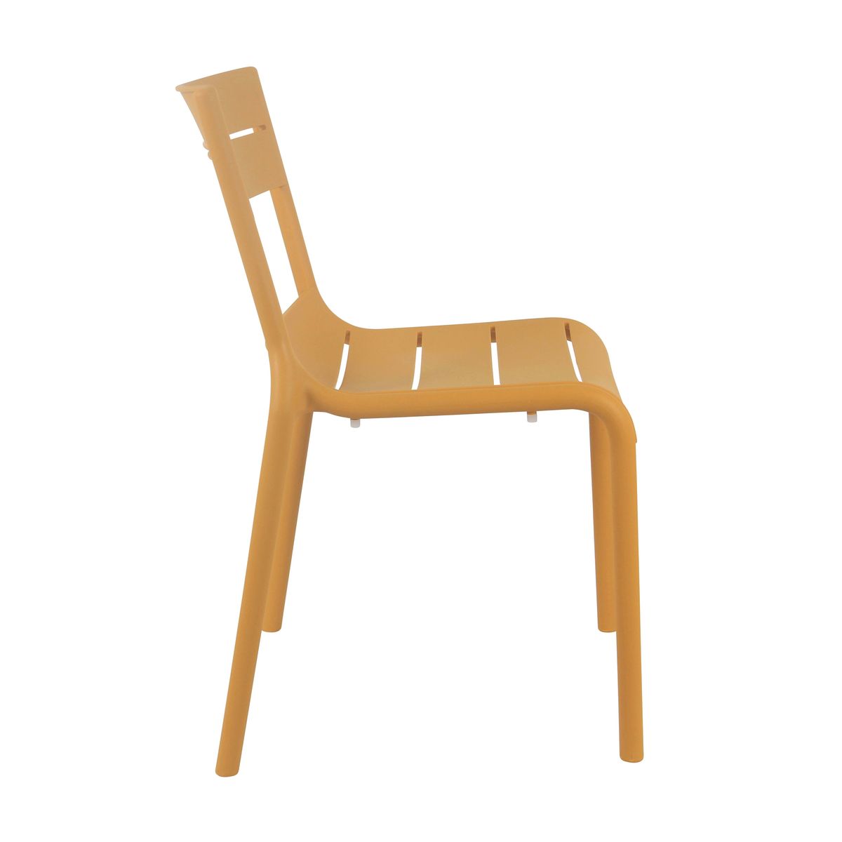 Mustard Stackable Plastic Chairs Without Arms – Lightweight, Space-Saving