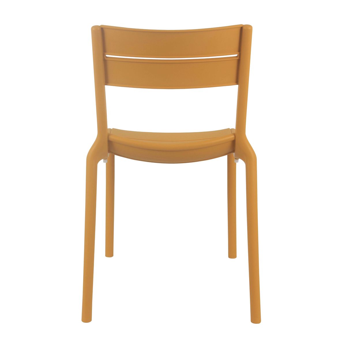 Mustard Stackable Plastic Chairs Without Arms – Lightweight, Space-Saving