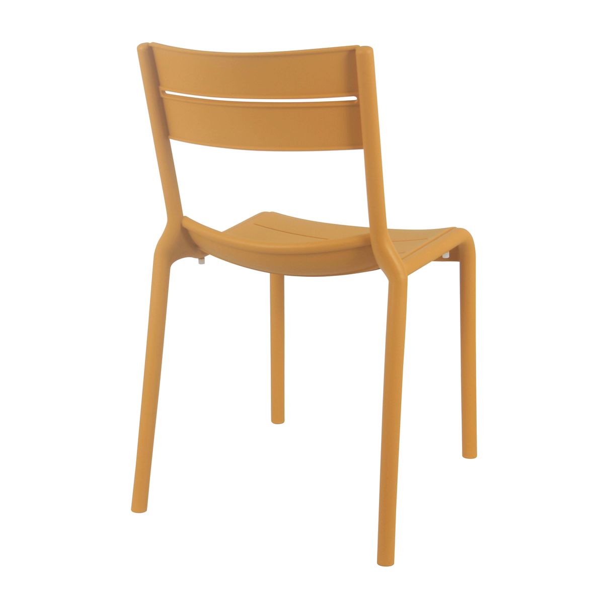 Mustard Stackable Plastic Chairs Without Arms – Lightweight, Space-Saving