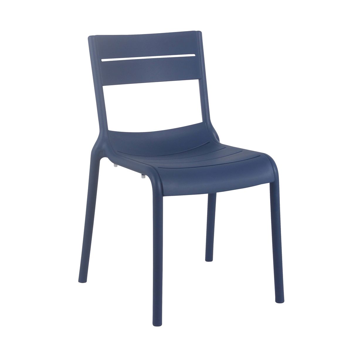 Navy Blue Armless Stackable Plastic Chair - Sleek, Durable & Space-Efficient Seating