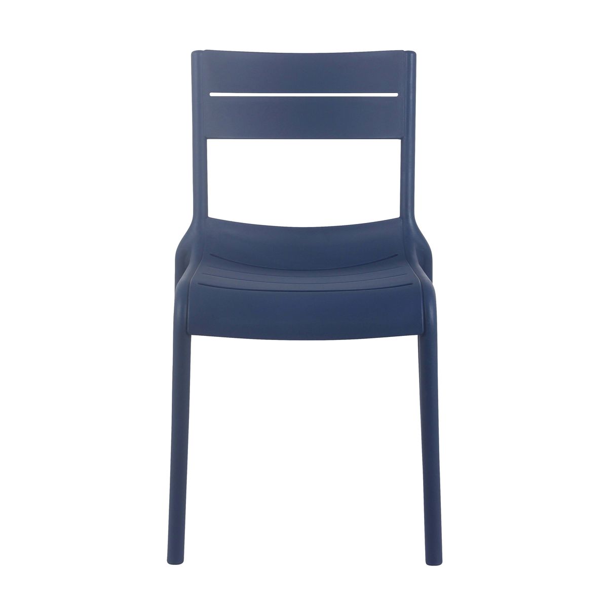 Navy Blue Armless Stackable Plastic Chair - Sleek, Durable & Space-Efficient Seating