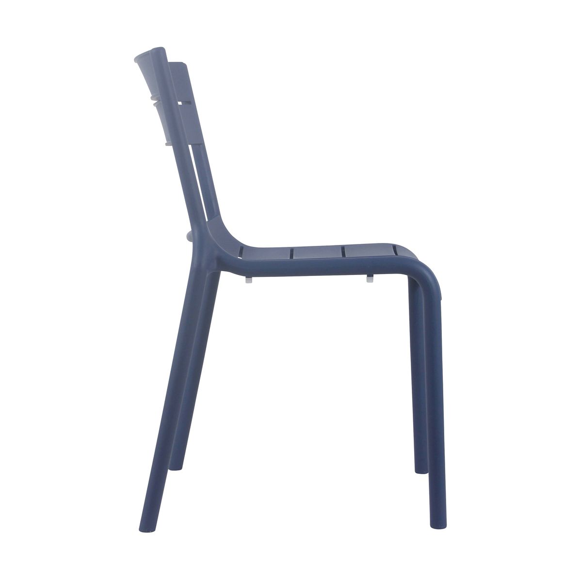 Navy Blue Armless Stackable Plastic Chair - Sleek, Durable & Space-Efficient Seating