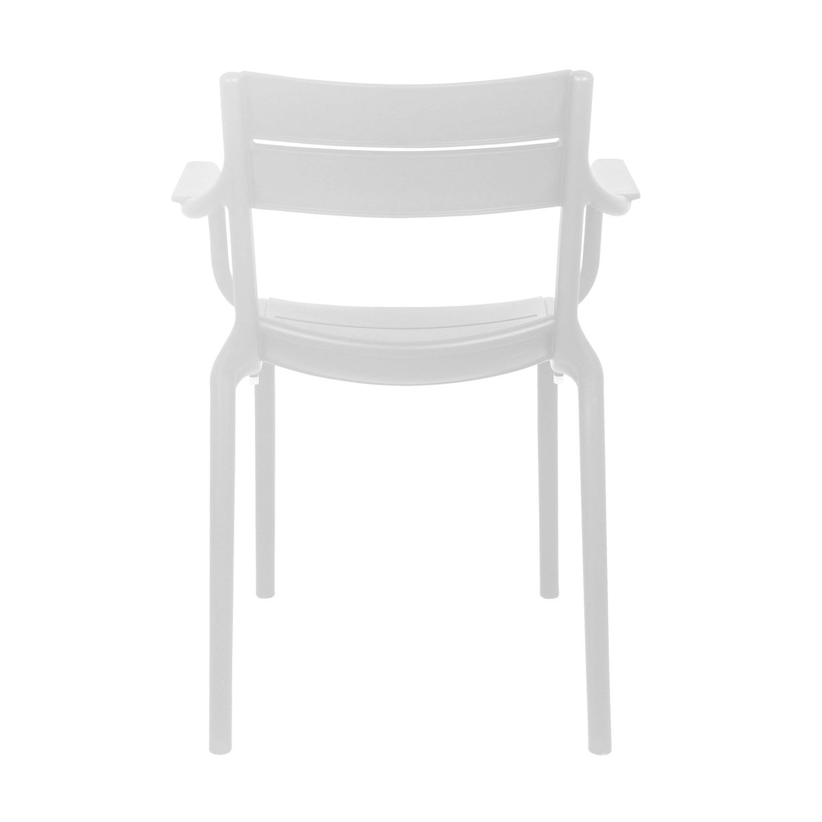 Stackable White Plastic Armchair – Space-Saving, Durable Seating with Armrests for Indoor & Outdoor Use-PP Chair