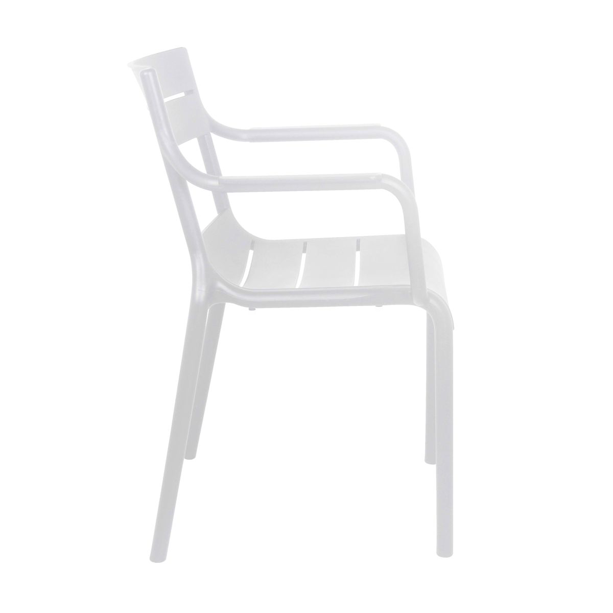 Stackable White Plastic Armchair – Space-Saving, Durable Seating with Armrests for Indoor & Outdoor Use-PP Chair