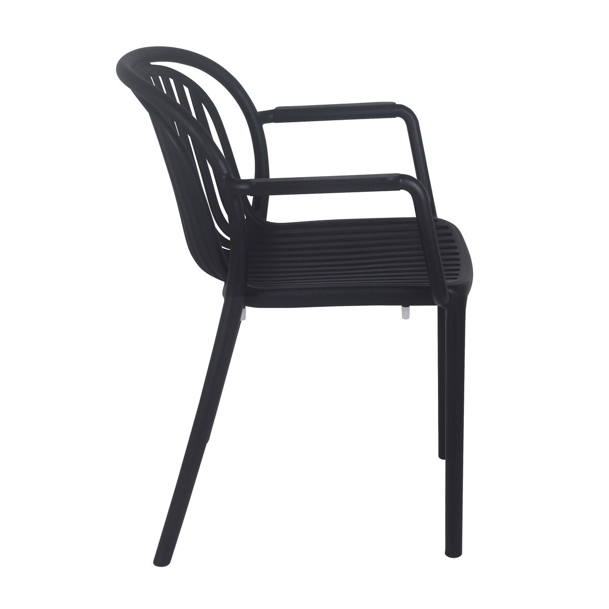 Black Plastic Outdoor Armchair-PP Chair