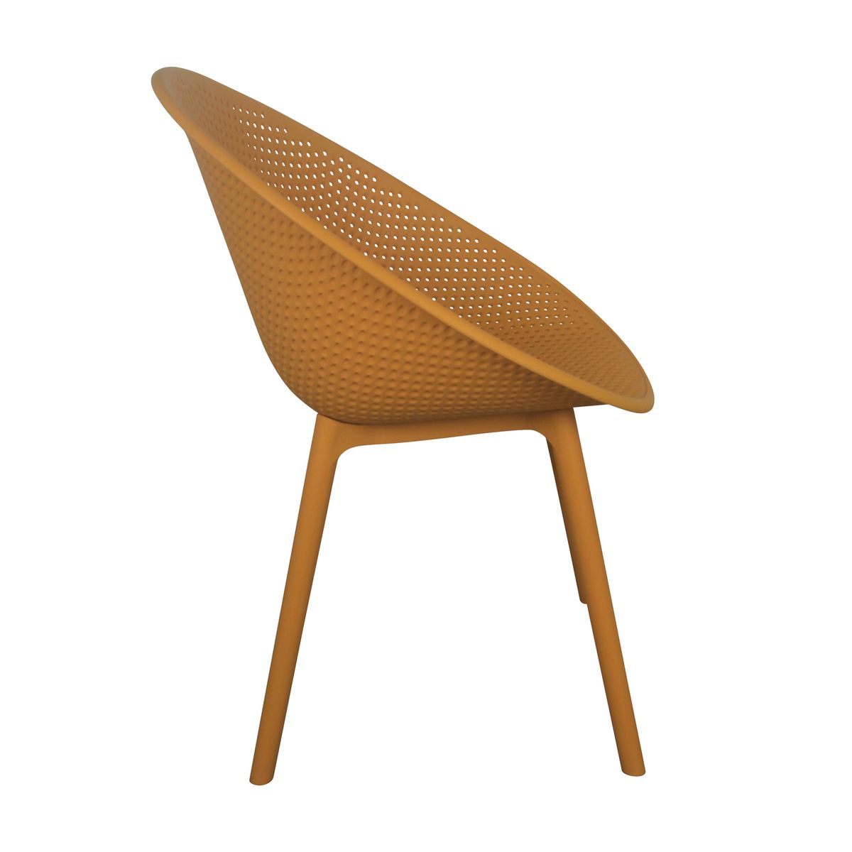 Mustard Polypropylene Relax Armchair-PP Chair