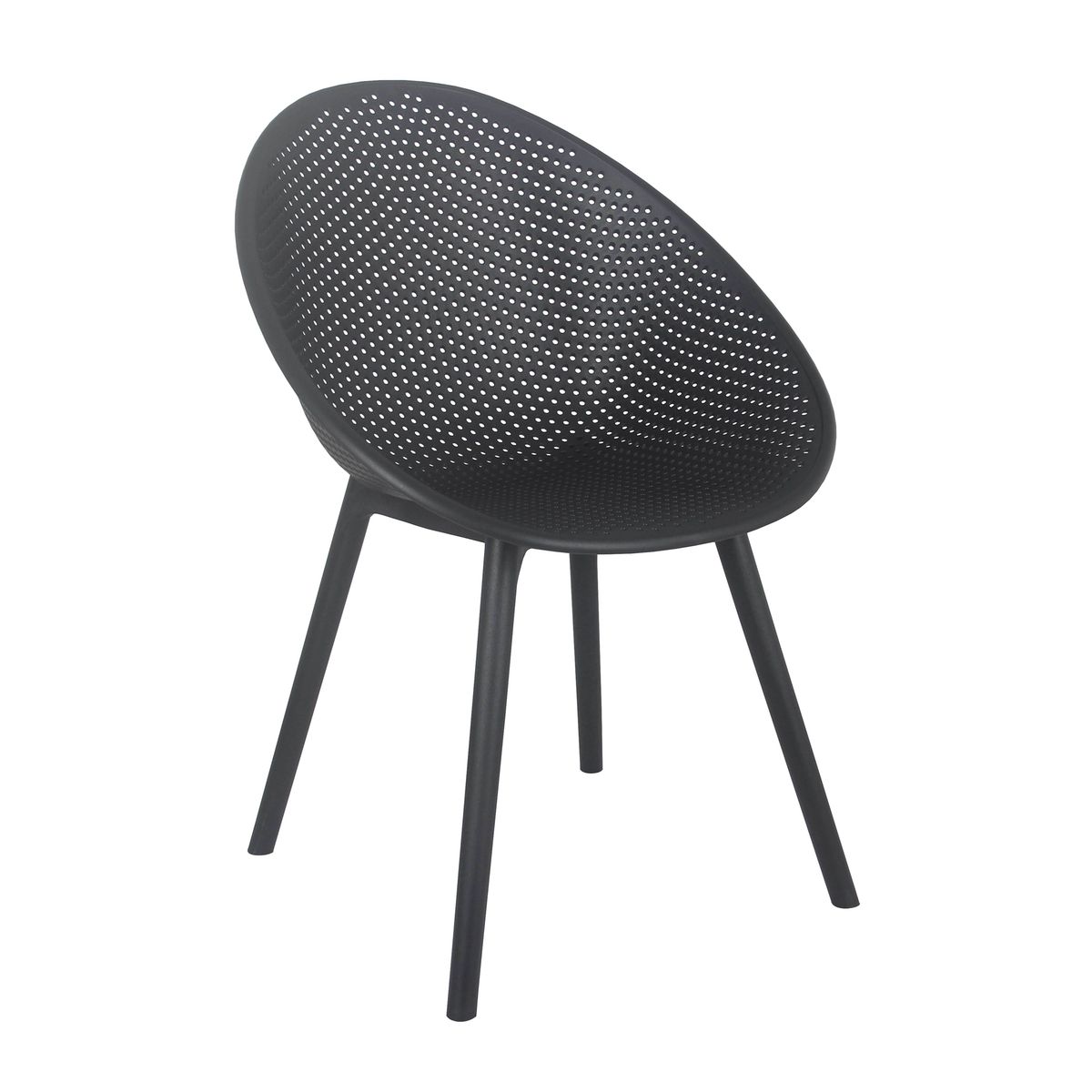 Dark Grey Polypropylene Relax Armchair-PP Chair