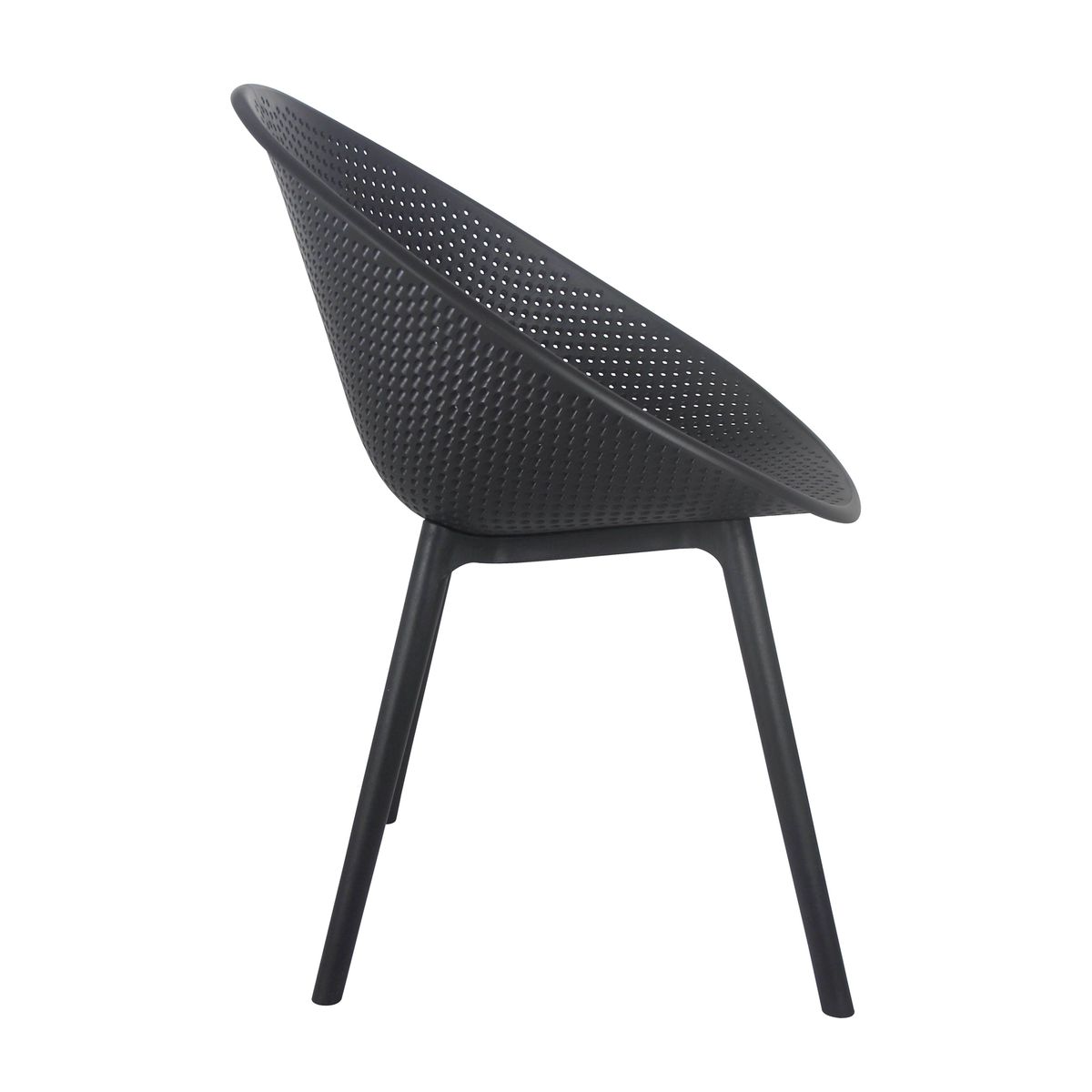 Dark Grey Polypropylene Relax Armchair-PP Chair