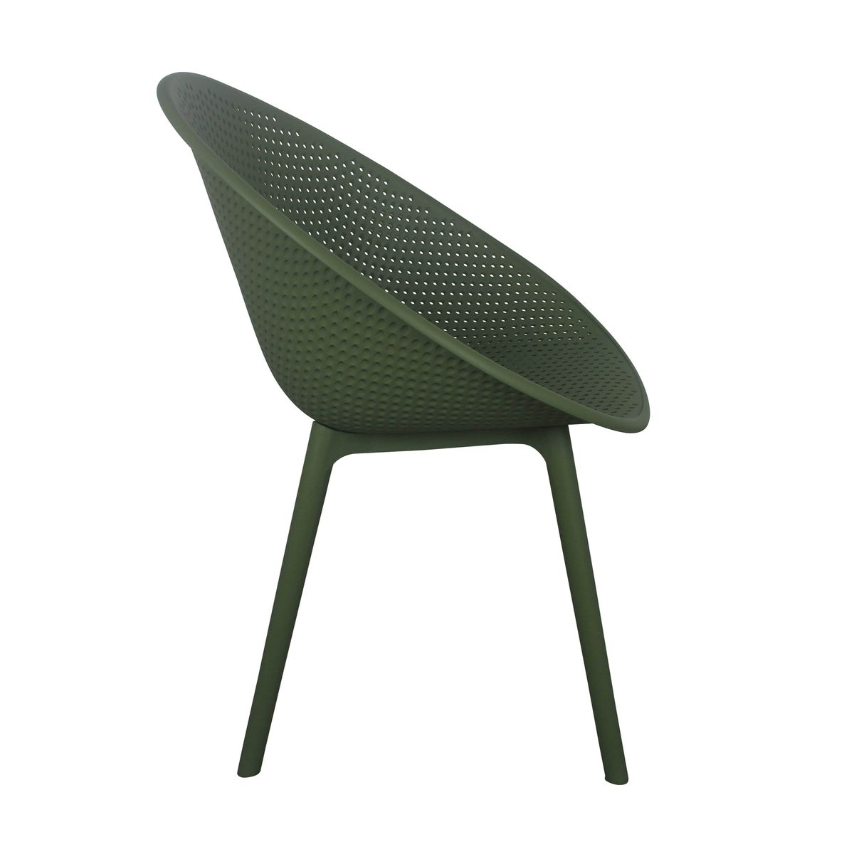 Deep Green Polypropylene Relax Armchair-PP Chair